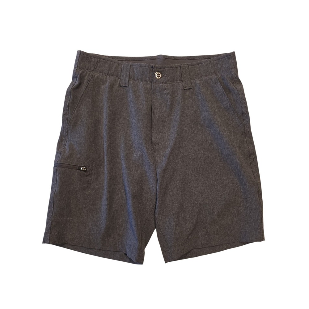 Ascend Mens Hybrid Shorts Charcoal Gray Heather Stretch Performance Hiking 32